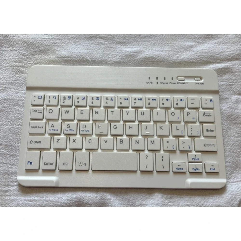White Wireless Mini Keyboard  Bluetooth - Android or IOS‎